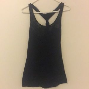 Poof Authentic Black Tied Back Tank Top